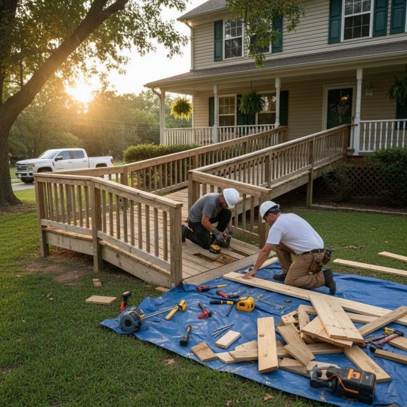 Handicap Ramp Construction in Conroe, TX